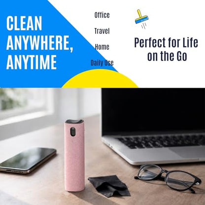 Screen Cleaner Kit 2 Pack, 3-in-1 Touchscreen Cleaner Spray with Microfiber Cloth, Refillable Mist Cleaner for Phone, Tablet, Laptop & Glass Screens