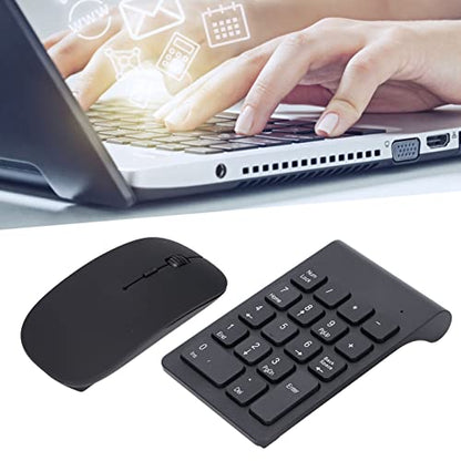 Cordless Numeric Keypad, 2.4Ghz 1200 DPI Responsive Portable 18 Keys Number Pad 4 Keys Mouse Combo with Receiver for Home Office Travel, Plug and Play