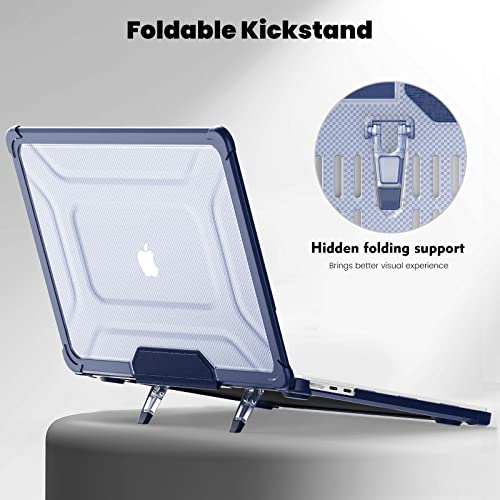 MEEgoodo Case for MacBook Air 15 inch 2026 2025 2024 2023, Case Fit Model (A3448/A3241/A3114/A2941) with M5/M4/M3/M2 Chip, Laptop Hard Shell with Heavy Duty Rugged Shockproof, Navy Blue XK - color: Navy Blue XK