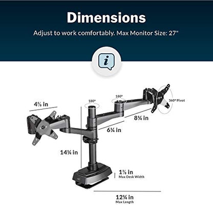 Vari Dual Monitor – 180 Degree – Black - style: Dual Monitor