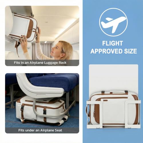 TILYMOL Travel Backpack for Women - 15.6 inch Laptop Backpack Airplane Flight Approved, Large Carry On Anti-theft Bag for Travel Work Business Weekender - color: Beige
