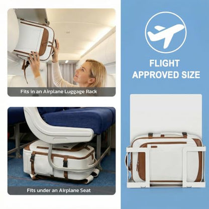 TILYMOL Travel Backpack for Women - 15.6 inch Laptop Backpack Airplane Flight Approved, Large Carry On Anti-theft Bag for Travel Work Business Weekender - color: Beige
