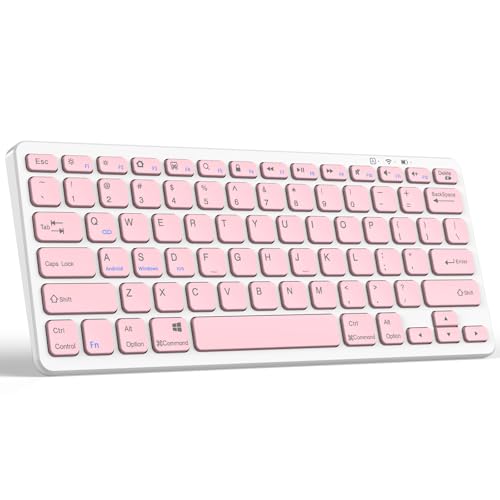 TaIYanG Bluetooth Keyboard for iPad Wireless Keyboard Compatible with iPad A16 11th 10th Generation, 10.2(9th/8th/7th Gen), Air/Pro/Mini and All Bluetooth Devices (Light Pink) - color: Light Pink