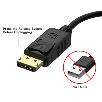 Meliya DisplayPort to VGA Adapter, Gold-Plated DisplayPort (DP) to VGA Adapter (Male to Female) Compatible with Computer, Desktop, Laptop, PC, Monitor, Projector, HDTV