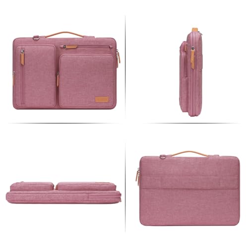 MOSISO 360 Protective Laptop Shoulder Bag, 15-15.6 inch Computer Bags | Compatible with MacBook Pro 16 inch, HP, Dell, Lenovo, Asus, Side Open Messenger Bag with 4 Zipper Pockets, Dusty Rose - color: Dusty Rose, size: 16 inch
