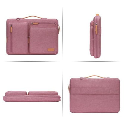 MOSISO 360 Protective Laptop Shoulder Bag, 15-15.6 inch Computer Bags | Compatible with MacBook Pro 16 inch, HP, Dell, Lenovo, Asus, Side Open Messenger Bag with 4 Zipper Pockets, Dusty Rose - color: Dusty Rose, size: 16 inch