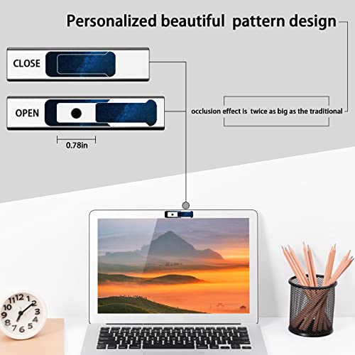 Webcam Cover, 3 Pieces, Laptop Camera Cover, Privacy Shielding Capacity is Twice as Big as The Traditional, Suitable for Computer Mobile Phones, laptops, Tablets and so on (The Starry Sky) - color: The starry sky