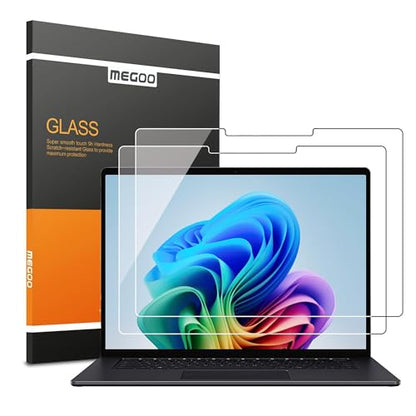 Megoo ArmorShield Screen Protector for Surface Laptop 8/ Laptop 7 13.8" | 9H Tempered Glass Protective Film, Scratch Resistant, Reinforced Protection, Anti-Fingerprint, 2 Pack - size: Surface Laptop 13.8"