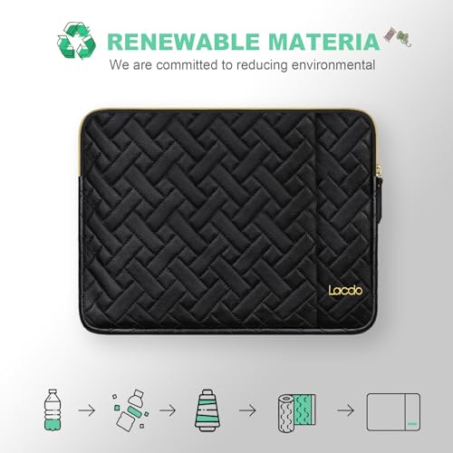 Lacdo 15-15.6 Inch Laptop Sleeve Case for Acer HP Lenovo Dell ASUS Laptop, Acer Aspire 15, HP Pavilion/Envy 15, Dell Latitude 15, Lenovo ThinkPad/IdeaPad 15, ASUS Zenbook/Vivobook Computer Bag, Black - color: Black, size: 15.6 Inch