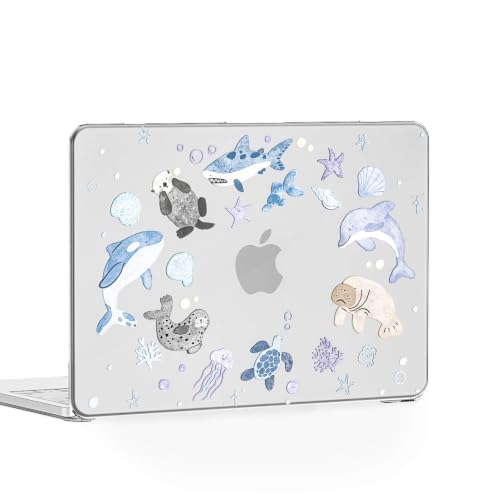 Feams for MacBook Neo 13 Inch Case 2026 A3404, Stylish Protective Clear Case Hard Shell Transparent Cover for MacBook Neo 13 Inch 2026 (A18 Pro Chip) with Keyboard Cover, Ocean Creatures - color: Ocean Park