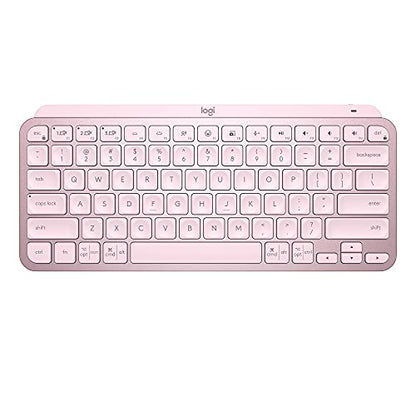 Logitech MX Keys Mini Minimalist Wireless Illuminated Keyboard - Rose | Minimalist, wireless, illuminated, compact, backlit, USB-C, compatible with macOS, iOS, Windows, Linux, Android, metal build - color: Rose, style: MX Keys Mini