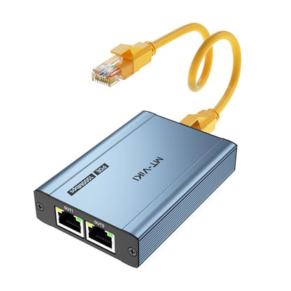 MT-VIKI Upgraded POE Ethernet Splitter - 1 to 3 1000Mbps, No Power Supply Required, Dual RJ45 Splitter for Cat5e/6/7/8 Cable, Compatible with POE IP Camera, Switch and More - size: 1 to 3 POE