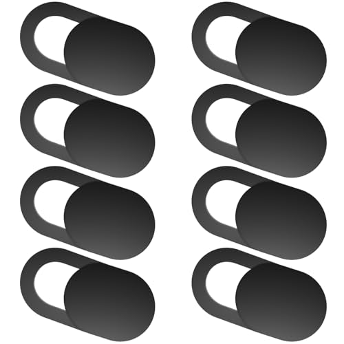 ZUCUCUC Laptop Camera Cover Slide, Camera Cover Slide, 8 Pack Ultra Thin Webcam Cover Slide for Laptop, Tablet, Desktop, PC, Smartphone, Protect Your Privacy and Security(Black) - color: Black (Small 8 Pcs)