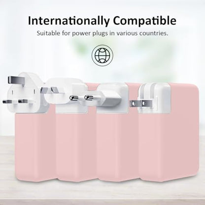 140W Soft Silicone Charger Protector Case Cover for MacBook Pro 16 inch 2026-2021 A2485 A2780 A2991 A3186 A3403 A3428 A3429 M5 M4 M3 M2 M1 Pro/Max Chip, 140W Power Adapter Cover, Baby Pink - color: Baby Pink