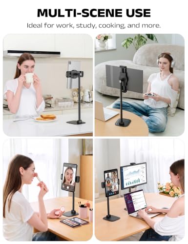 Foldable Portable Monitor Stand,iPad Stand for Desk Holds 4.4LB | Monitor Holder, Adjustable Height & Angle Tablet Holder Stand, iPad Holder Stand Fits 4.7-17" Portable Monitor/Tablet/Phone