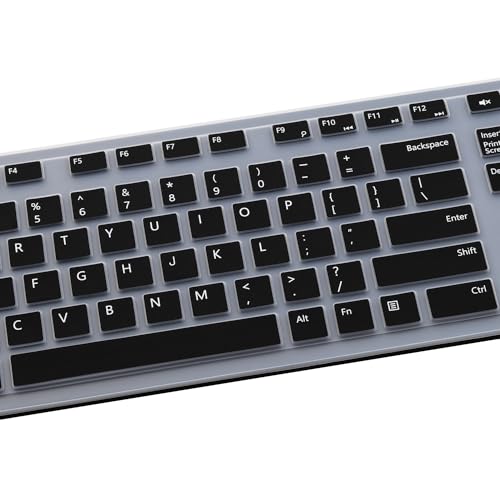 Keyboard Cover for Dell KM636 Wireless Keyboard & Dell KB216 Wired Keyboard & Dell Optiplex 5250 3050 3240 5460 7450 7050 & Dell Inspiron AIO 3475/3477/3670 All-in one Desktop Keyboard Skin-Black - color: Black