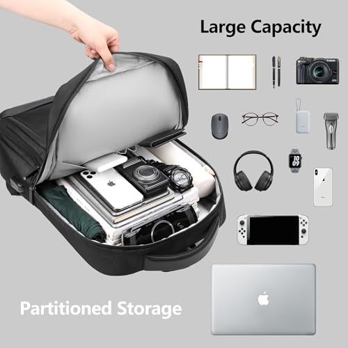 Travel Laptop Backpack for Men Expandable Business Backpack Fits 17-inch Laptop with USB Charging Port Waterproof Durable Computer Bag for Business Travel Work Office College