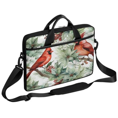 Laptop Shoulder Bag for Women Men, Waterproof Computer Case Messenger Bag Briefcase for Business Office Travel - color: Red Bird Floral