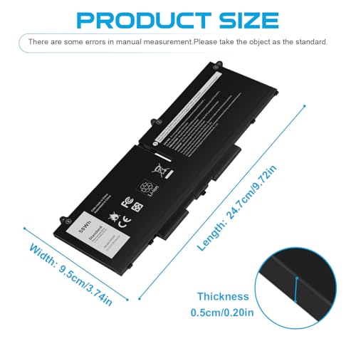 FK0VR Laptop Battery Replacement for Dell Latitude 5330 7330 7430 7530 Latitude 5330 2-in-1/7330 2-in-1/7430 2-in-1 P133G P134G P135G P136G P110F P138G P139G FKOVR 8H6WD 51R71 293F1 01VX5 404T8 - size: FK0VR