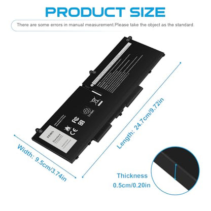 FK0VR Laptop Battery Replacement for Dell Latitude 5330 7330 7430 7530 Latitude 5330 2-in-1/7330 2-in-1/7430 2-in-1 P133G P134G P135G P136G P110F P138G P139G FKOVR 8H6WD 51R71 293F1 01VX5 404T8 - size: FK0VR