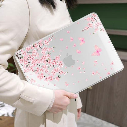MEEgoodo Printed Case for New MacBook Neo 13 inch 2026 Release(Fit Model A3404), Laptop Hard Shell Cases with Keyboard Skin & Screen Protector & Webcam Covers, Cherry Blossoms - color: Cherry Blossoms