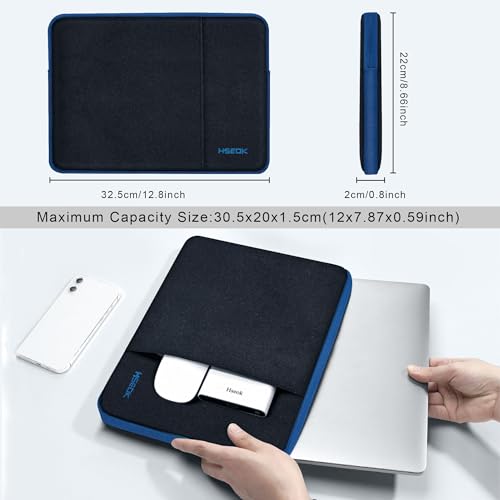 Hseok Laptop Case 13 Inch Sleeve Compatible with MacBook Neo 13, MacBook Air Pro 13 M5/M4/M3/M2/M1, iPad Pro Air 12.9" 13", XPS 13, Protective Computer Bag with Side Pocket & Dual Zippers,B02K03 - color: B02K03, size: 13"