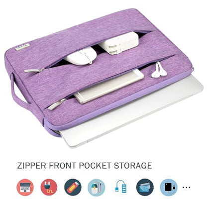 Voova Laptop Sleeve Carrying Case 15.6 16 Inch,Slim Computer Cover Bag Compatible with MacBook Pro 15/16, Dell xps 15,15-16 Inch HP Dell Asus Laptop, Lavender - color: Lavender, size: 15.6-16 Inch