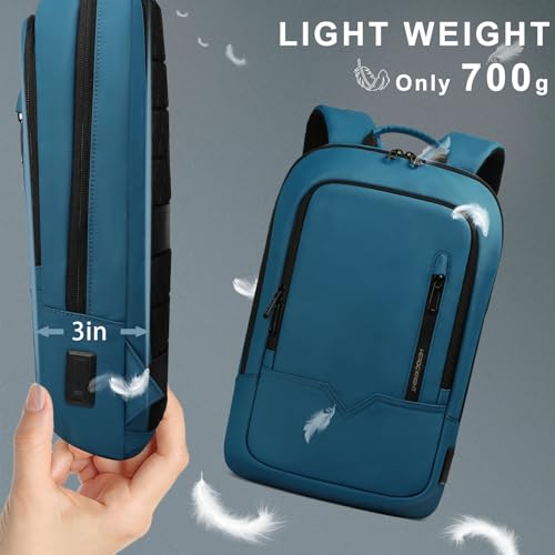 hk Backpack for Men Business Slim Laptop Bag | Anti Theft Travel Backpacks 15.6 Inch Laptop Water Resistant Computer Bag for Work Office College, Blue