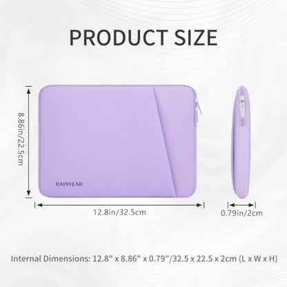 RAINYEAR Laptop Sleeve Case with Front Pocket, 11-13 Inch Protective Portable Case Laptop Carrying Bag Cover Compatible with 13.3 Inch MacBook Air/Pro, MacBook Neo A18, HP, Dell, Lenovo, Acer, Purple - color: Purple, size: 11-13 inch
