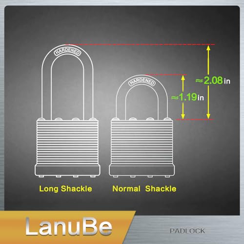LanuBe Laminated Keyed Alike Padlock 60 Pack 1.6-in Wide Standard Shackle | Brass cylinder with keyed alike design.One key opens all locks. Black ，Standard shackle for gates, sheds,hasps ，toolboxes - size: 60 Pack Black