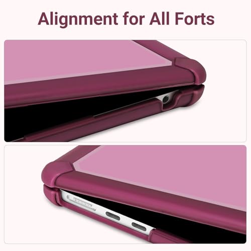 MOSISO Compatible with MacBook Air 13 inch Case M5 2026 M4 M3 M2 2025-2022 | A3449 A3240 A3113 A2681, 3 in 1 Kit Crack-Resistant Heavy Duty Protective Hard Shell Case Cover with TPU Bumper, Wine Red - color: Wine Red