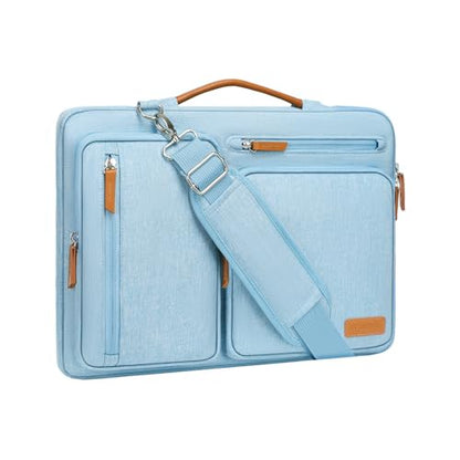 MOSISO 360 Protective Laptop Shoulder Bag, 15-16 inch Computer Bags | Compatible with MacBook Pro 16 inch, HP, Dell, Lenovo, Asus, Side Open Messenger Bag with 4 Zipper Pockets, Air Blue - color: Air Blue, size: 16 inch