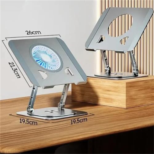 Laptop Stand 360° Rotatable Aluminum Tablet Cooling Stand With Folding fan Radiator Stand Lift