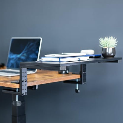 VIVO Clamp-on 22 inch Desk Extension Shelf for Gaming PC, Ergonomic Computer Monitor and Laptop Riser, Printer Stand, Versatile with Freestanding Feet Included, Desktop Organizer, DESK-SHELF22B - size: 22"