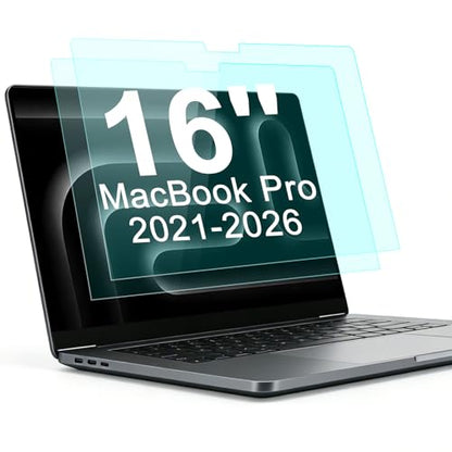 2-Pack Anti Blue Light Screen Protector for 16 Inch MacBook Pro (2021-2026, M5, M4, M3, M2, M1, Pro/Max), Matte Anti Glare Film Eye Protection Shield for Mac 16.2in - size: MacBook Pro 16 Inch(2021-2026)