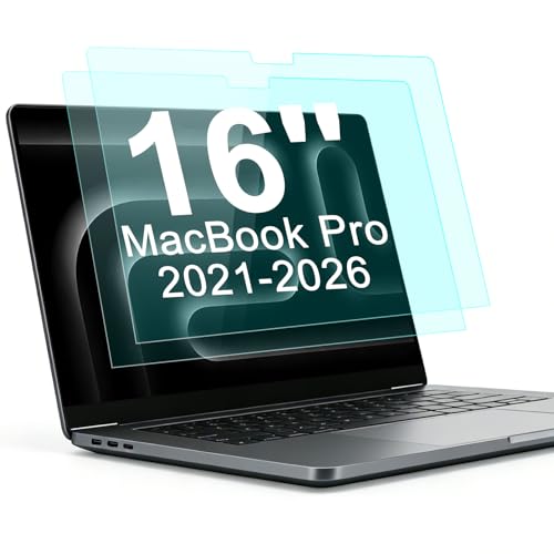 2-Pack Anti Blue Light Screen Protector for 16 Inch MacBook Pro (2021-2026, M5, M4, M3, M2, M1, Pro/Max), Matte Anti Glare Film Eye Protection Shield for Mac 16.2in - size: MacBook Pro 16 Inch(2021-2026)