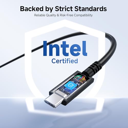 Cable Matters [Intel Certified] 80Gbps Thunderbolt 5 Cable, 3.9ft / 1.2m | [Up to 120Gbps Boost, 8K@120Hz / 6K@240Hz / 4K@540Hz with DSC, 240W, 80G Data Transfer], Black, Supports TB 4/3, USB4, USB-C - color: Black, size: 3.9 ft