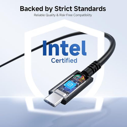 Cable Matters [Intel Certified] 80Gbps Thunderbolt 5 Cable, 3.9ft / 1.2m | [Up to 120Gbps Boost, 8K@120Hz / 6K@240Hz / 4K@540Hz with DSC, 240W, 80G Data Transfer], Black, Supports TB 4/3, USB4, USB-C - color: Black, size: 3.9 ft