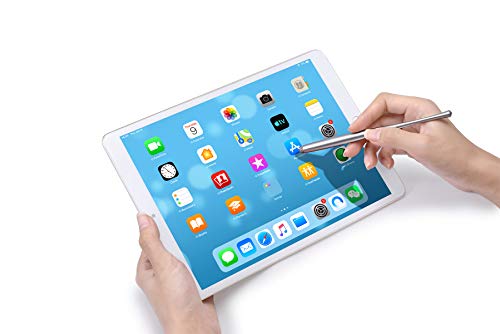 Slim Waist Stylus Pens for Touch Screen, Compatible with iPad, iPhone, Kindle Fire, 8 Extra Replaceable Hybrid Fiber Tips (Black,Silver,Blue, Red) - color: Black
