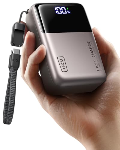 INIU Laptop Power Bank, Smallest 25000mAh 100W Fast Charging Battery Pack | USB C-Cable, Flight-Safe, Travel Essentials, Portable Charger for MacBook Pro, Dell, Steam Deck, iPhone etc, Metallic Coffee - color: Metallic Coffee