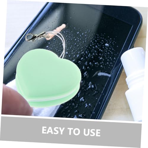 Heart-Shaped Macaron Screen Cleaner Multi-Functional Lens Cleaning Tool for Eyeglasses Phones and Cameras Durable Material Compact Design for Easy Storage Green - color: Green