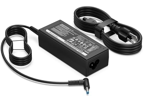 65W Replacement for HP Laptop Charger Envy, ProBook Series Smart Pavilion x360 14 15 17, Stream 11 13 14, Notebook, Elitebook, Blue Tip AC Adapterwith Power Cord
