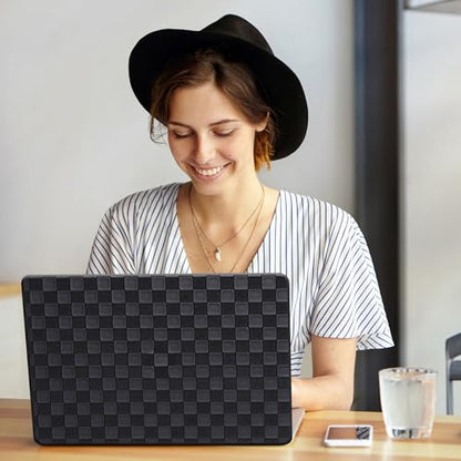 for MacBook Neo Case 13-Inch,Checkerd Print,Leather Textured | Logo Cutout，Keyboard Skin, Anti-Fingerprint, Anti-Scratch, Slim, Lightweight, Black - color: Checkerboard Black