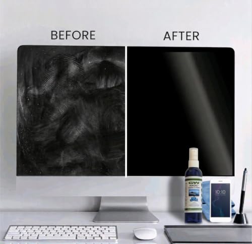 GW Deluxe Magic Screen Cleaner Kit for Ultra HD 4k HDR OLED TV, Laptop and Tablet Screens with 2 Premium Microfiber Cloths and Larger Spray Bottle