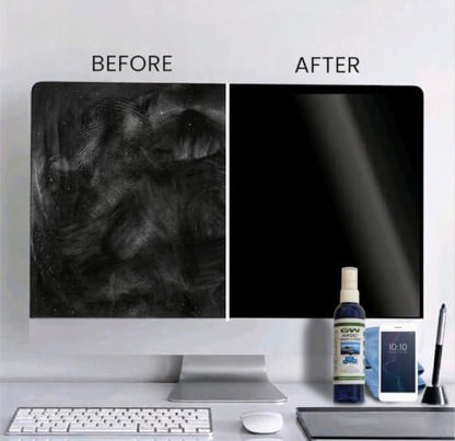 GW Deluxe Magic Screen Cleaner Kit for Ultra HD 4k HDR OLED TV, Laptop and Tablet Screens with 2 Premium Microfiber Cloths and Larger Spray Bottle