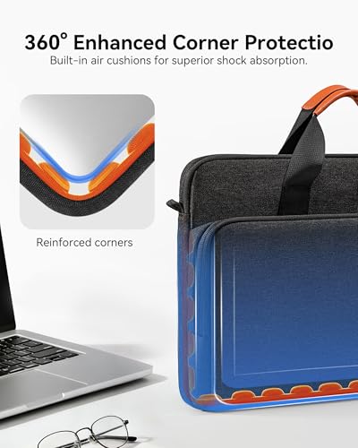 bagasin 15 15.6 16 inch Laptop Bag Carrying Case | Water-Repellent Fabric Computer PC Shoulder Briefcase, Lightweight Toploader, Business Casual or School - color: Black, size: 15.6-16