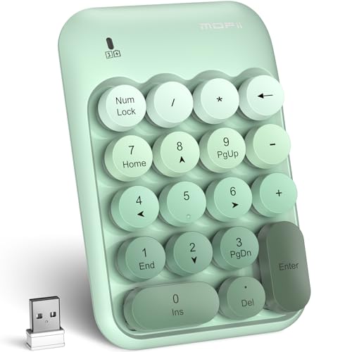 MOFII Wireless Number Pads, Colorful 2.4G Wireless 18 Keys Numeric Keypad Portable 10 Key Numpad for Financial Accounting, Laptop, PC, Computer, Notebook- Green Gradient - color: Green Gradient