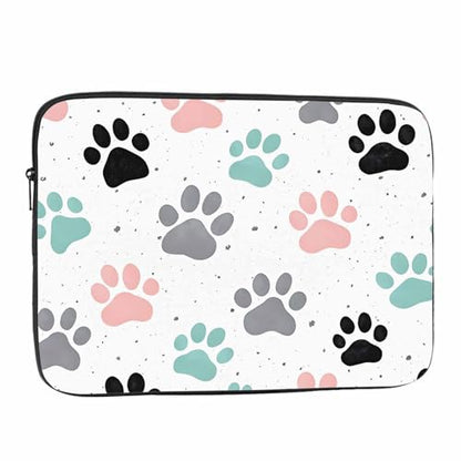 Laptop Sleeve Bag 15.4 15.6 Inch,Dog Paw Prints Colorful Dog Footprint Protective Polyester Computer Cases Laptop Cover Briefcase Bag Tablet Travel Cover - color: LPS-028