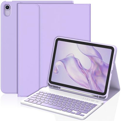 KBCASE for iPad Air 11 inch (M4/M3/M2) Case with Keyboard, Purple | Keyboard Case for iPad Air 5th/Air 4th/Pro 11 2018, Detachable Wireless Keyboard, Pencil Holder - color: Purple