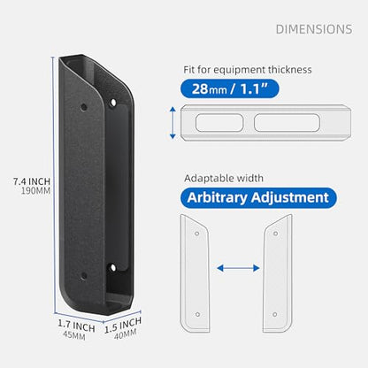 Wall & Under Desk Laptop Mount Holder with Adhesive & Screws in,1.02"/ 26 mm Thick,Anti-Scratch Pads,Universal for MacBooks,Surface,Keyboards,Tablets,Switch &More - color: Black